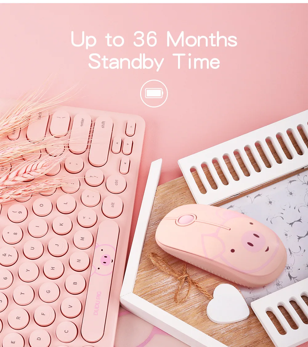 Conjunto de Teclado e Rato sem Fio Rosa 2.4g Optical Gaming Usb Teclado Combos do Rato Mudo do Computador Portátil do Escritório Jogo de Ratos para Apple - Imagem 3