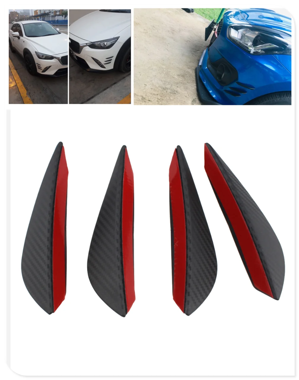 Auto parts 4PCS carbon fiber car spoiler small wind knife front bumper for BMW X Series E84 X1 X3 E83 F25 X5 E53 E70