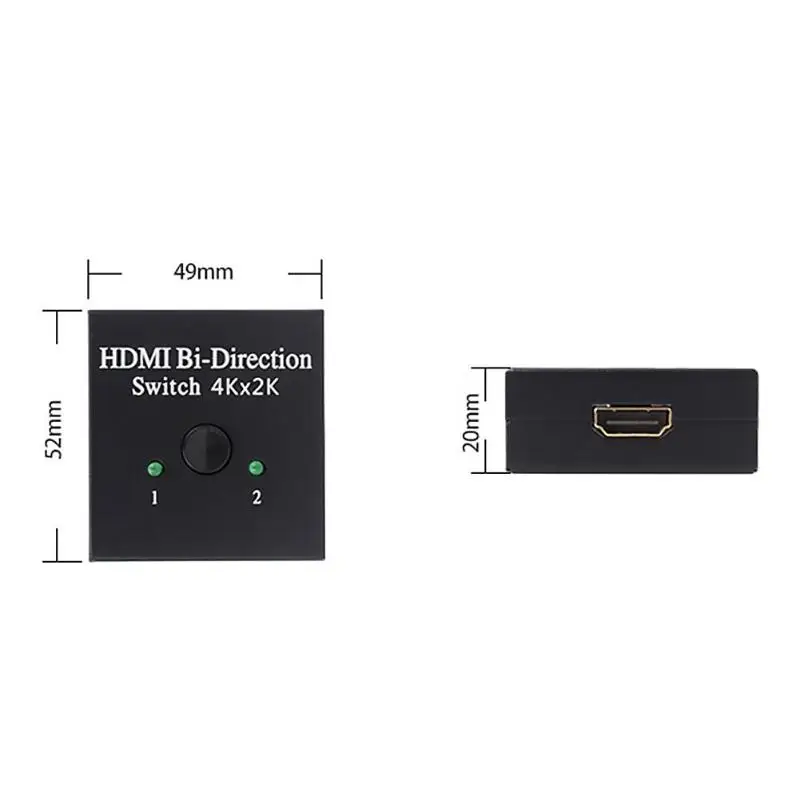 Алюминиевый сплав HDMI двунаправленный 2,0 переключатель Smart 4K HDMI видео аудио коммутатор сплиттер черный 4K 3D Разрешение 3 HDM позолоченный