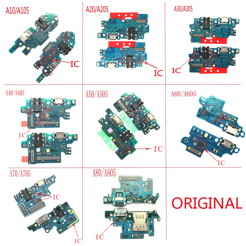 Оригинальная usb-зарядка док-станция для Порты и разъёмы станция для зарядки с гибким для samsung Galaxy A10 A20 A30 A40 A50 A60 A70 A80 A90 A105/205/305/405/505/605