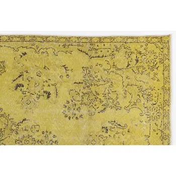 

Handmade Yellow Vintage Overdyed Turkish Area Rug 165x290 Cm-5'5''X9'6''