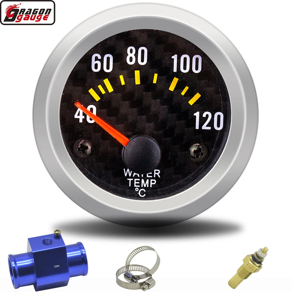 

Карбоновые татуировки Dragon 52 мм для автомобиля, белая длина 40-120 градусов Цельсия, датчик температуры воды S, измеритель температуры, бесплатная доставка