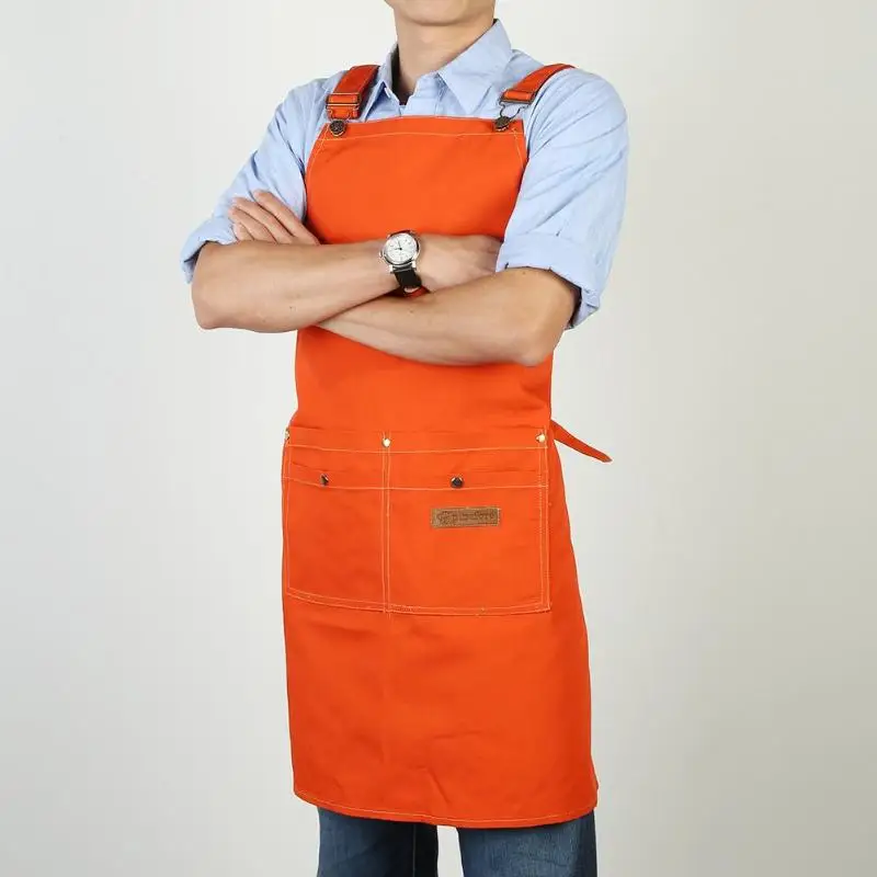 Practical Men Women Apron Adjustable Cotton Canvas Multi-pocket Aprons Baking Kitchen Home Restaurant Pinafore Tools