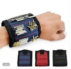 Banda de soporte de muñeca magnética con imanes fuertes para sujetar tornillos, pulsera de uñas, cinturón, Portabrocas, bolsa de herramientas magnéticas deportivas