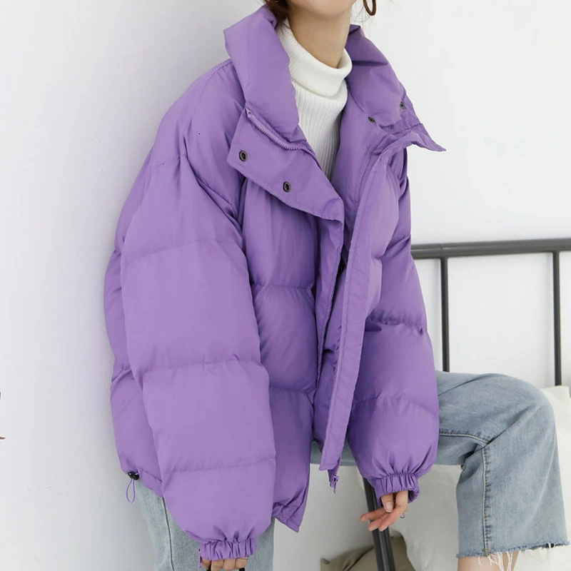 Большие размеры, зимняя утепленная теплая Женская парка, куртка в Корейском стиле, с воротником-стойкой, с хлопковой подкладкой, Женское пальто, куртки женские MY176