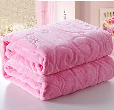 King size, 200x230 см, одноцветное, с Цветочным Тиснением, жаккардовое одеяло, толстое, теплое, высокое качество, Коралловое Флисовое одеяло на кровать, плед - Цвет: NO.8