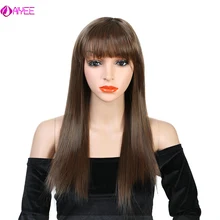 AIYEE, 22 дюйма, парики из синтетического волокна, косплей, парик, женский, длинный, прямой, премиум, синтетический блонд, полный парик волос с челкой