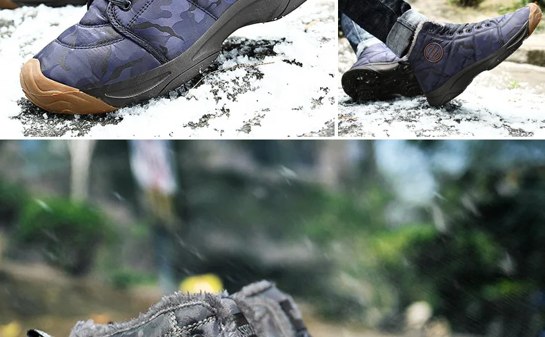 Зимние теплые мужские ботильоны на меху; водонепроницаемые зимние ботинки; зимние ботинки Buty Zimowe; Мужская обувь; Botas De Nieve Kar Botu; высокие сапоги; большие размеры 48