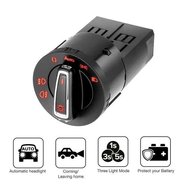 US $23.99 1 piece New AUTO Headlight Head Lamp Switch Light Sensor Module Upgrade For VW Golf Jetta MK5 6 Tig