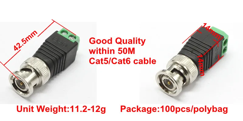 10pcs BNC Connectors for AHD Camera CVI Camera TVI Camera CCTV