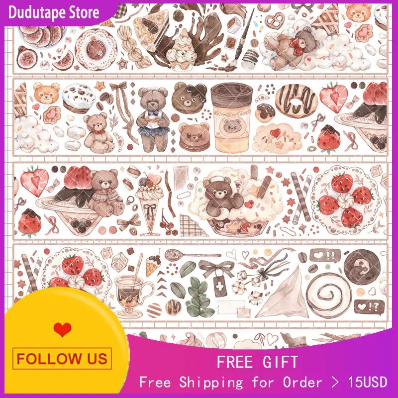 1 петля Washi лента для домашних животных канцелярские товары город медведь кофе