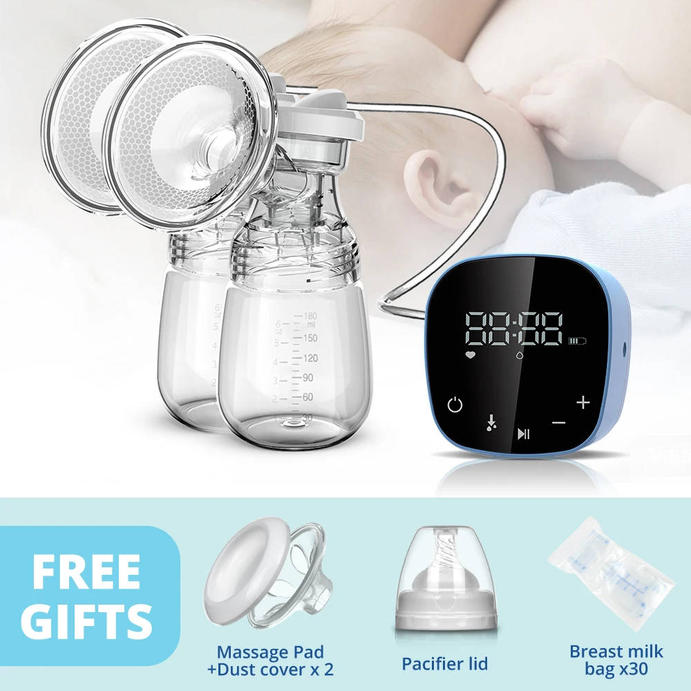 NEW Electric Breast Pump Bilateral Breast Pump Silicone Breast Pump LCD Touch Screen Control BPA Free NO Battery bellababy pump Electric breast pumps
