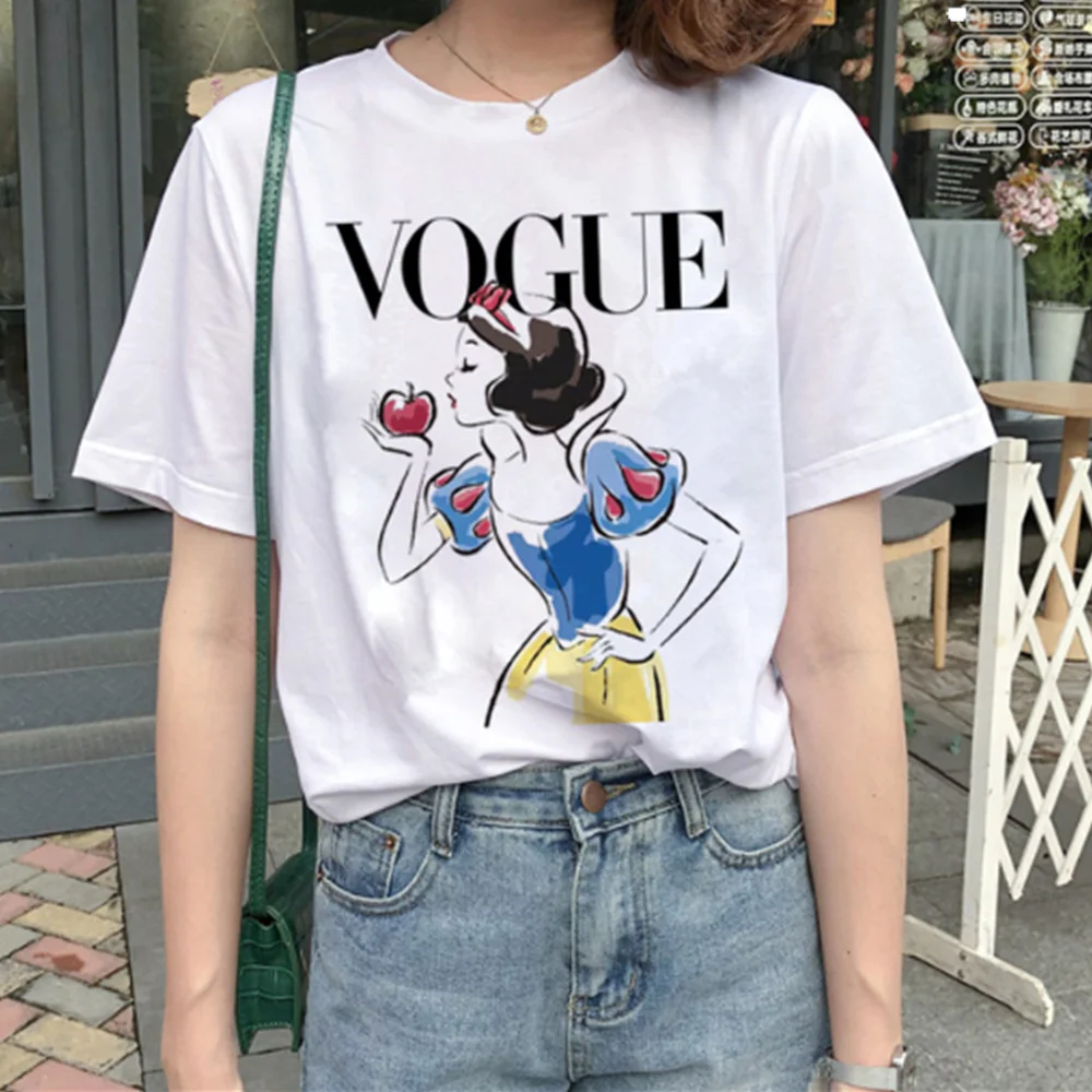 Snow White T-shirts Women Summer Cute Vogue Disney Tshirt Graphic 90s Fashion Top Tees Female Casual Harajuku Lady Women T-shirt