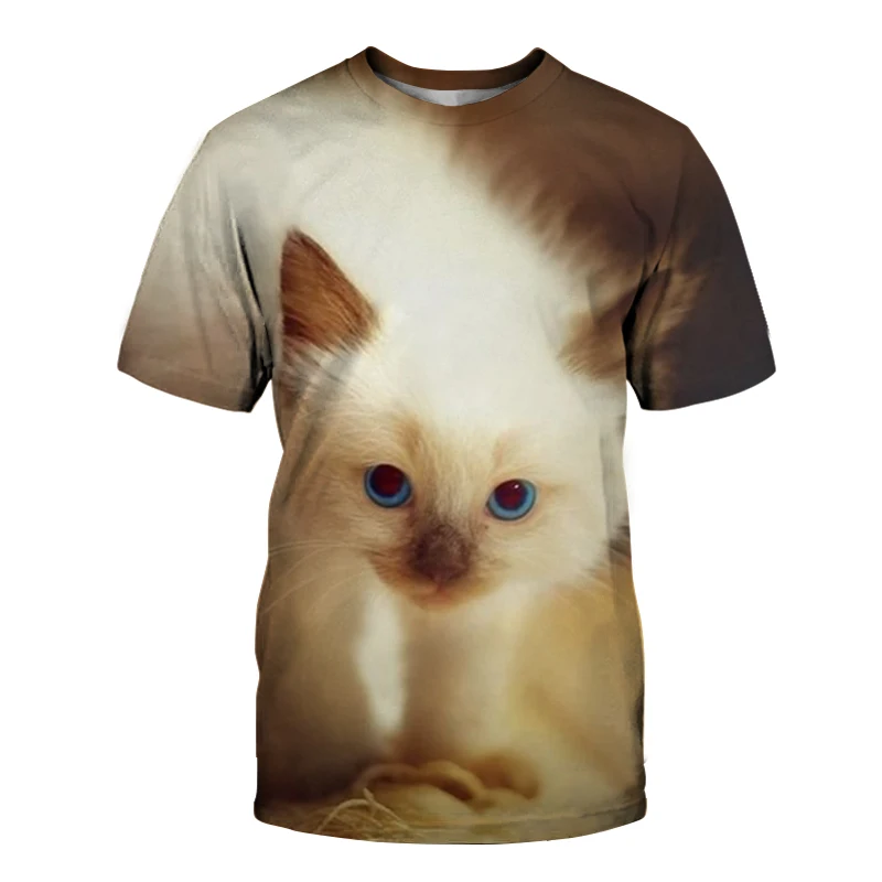 Мужские/женские летние футболка Cat граффити серии 3DT рубашка с короткими рукавами