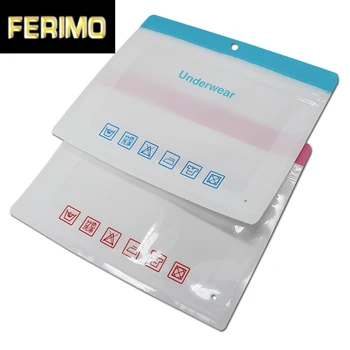 

500pcs Blue Red Plastic Underwear Storage Bag Packaging Zip Lock Zipper Resealable with Valve Hang Hole 2 Sizes Wholesale