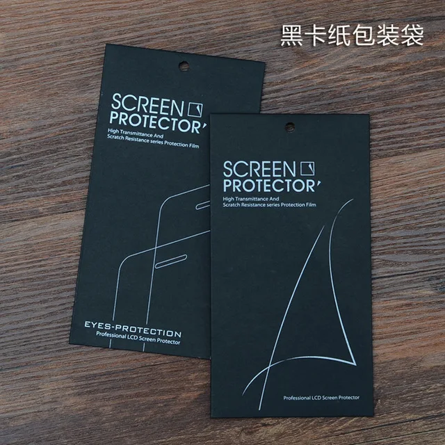 

40Pcs/Lot 9x16.8cm Two Styles Black Kraft Paper Mobile Phone Screen Protector Film Packaging Box For iPhone 7 Plus Galaxy Note 7