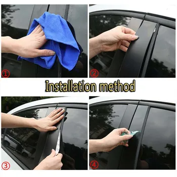 

6x High Grade PC Plastic Pillar Cover Door Window Trim Decor Black For Toyota Corolla Levin 2014-18