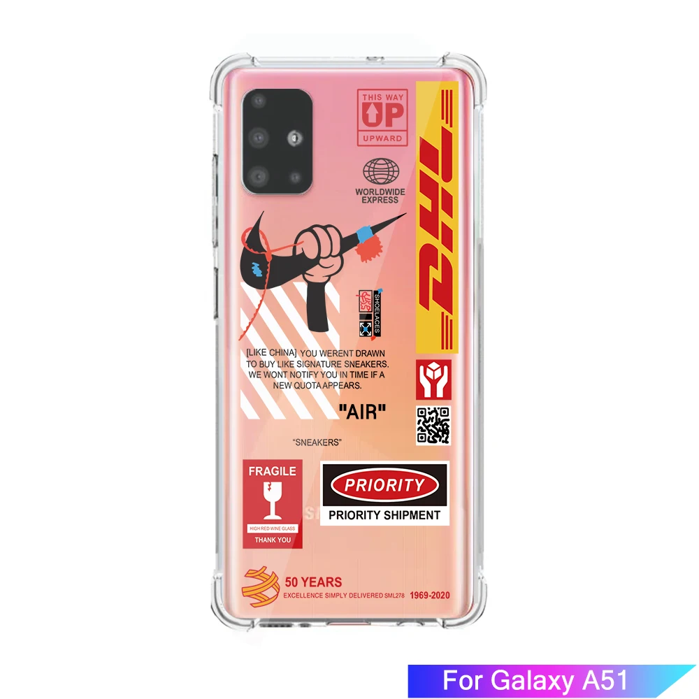 ADOTRY For Samsung Galaxy A50 A51 A70 A71 TPU cover Fashion DHL Express Anniversary Logo Soft Shockproof for Samsung Phone case
