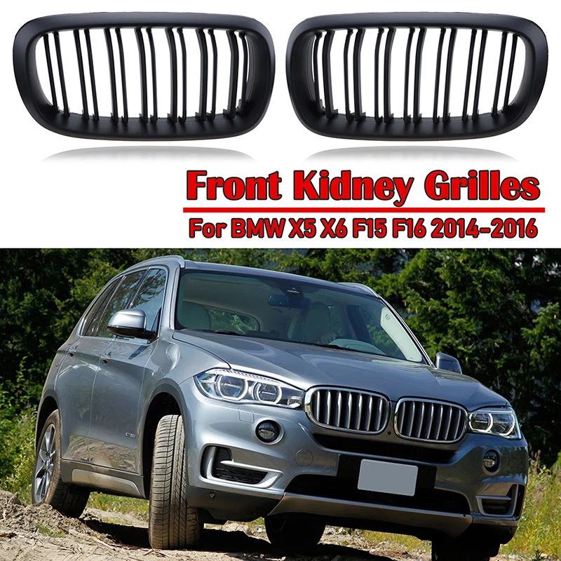 

Kidney Grille Front Bumper Grille Racing Air Inlet Grill Dual Slat For BMW F15 X5 F16 X6 2014-2017 Car Accessories Modified Part