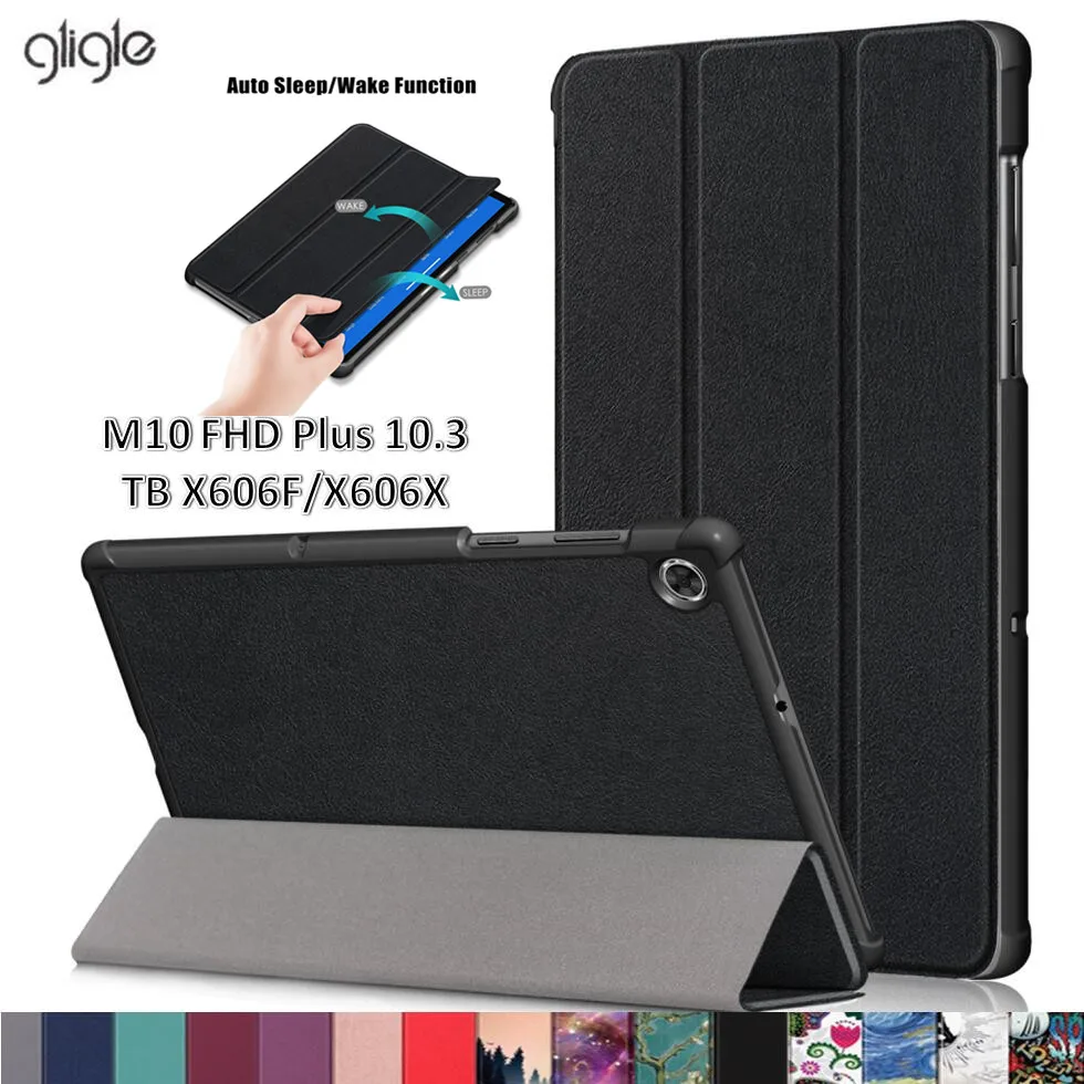 Gligle ультра тонкий чехол книжка кожаный для планшета Lenovo Tab M10 FHD плюс TB X606F X606X 10 3