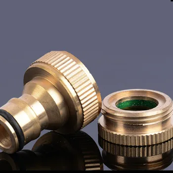

DWZ 1PCS 1/2 "3/4" 16mm Hose Pure Brass Faucets Standard Connector Washing Machine Gun Quick Connect Fitting Pipe Connections