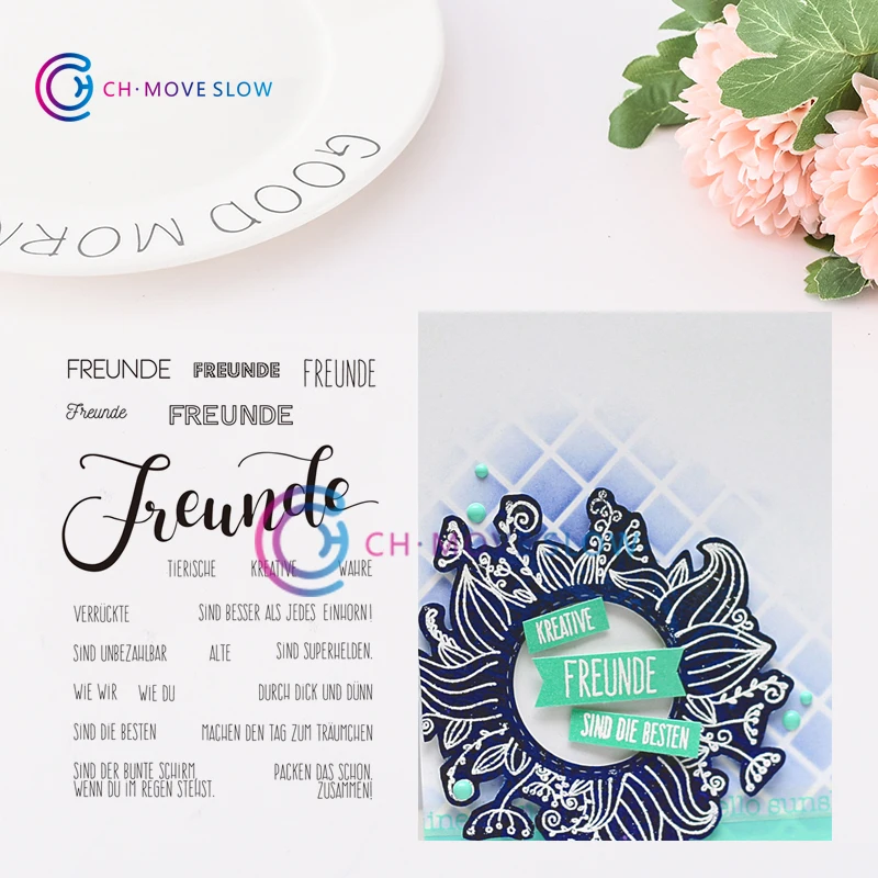 

2019 New Arrival CH Clear Freunde wie Du Clear Stamp for DIY Scrapbooking/photo Album stamps Decorative Embossing Wedding Cards