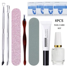 8 шт. УФ удаление лака набор двухсторонний Гель-лак удаление кутикулы толкатель пилка для ногтей питание масло мягче ногтей набор инструментов