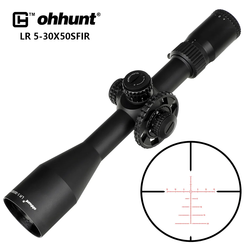 Ohhunt LR 5-30x50 SFIR Охотничий прицел Тактическое стекло Травленая прицельная сетка Красная подсветка Боковые параллаксные турели Блокировка