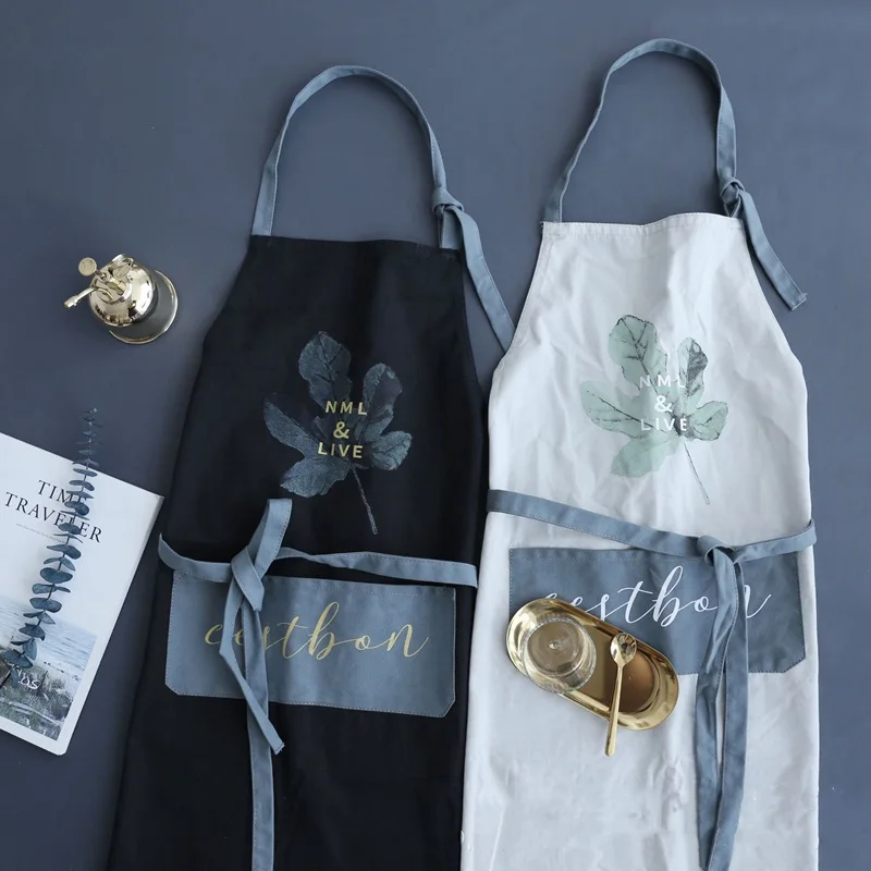 Coconut leaf Kitchen Aprons Florist Coffee Shop Working Apron Women Cooking Baking Restaurant Apron Cleaning Tools Pinafore