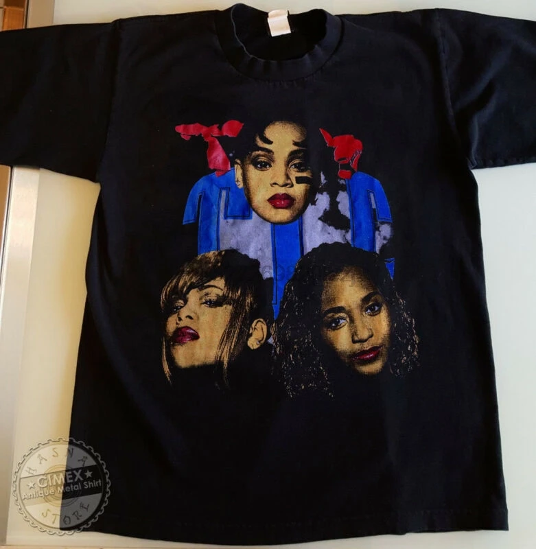 Винтаж рэп футболки TLC 1995 Хип-хоп футболка левый глаз 90s Vtg Перепечатка S-XXL |