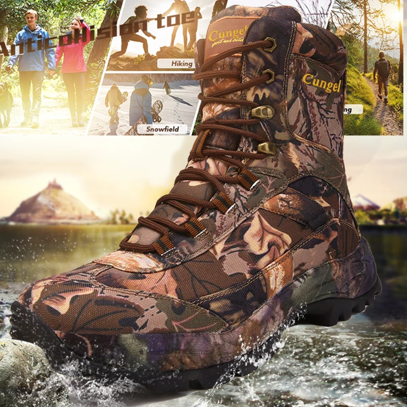 Hiking Boots Men's Camouflage Botas Militares High top Waterproof