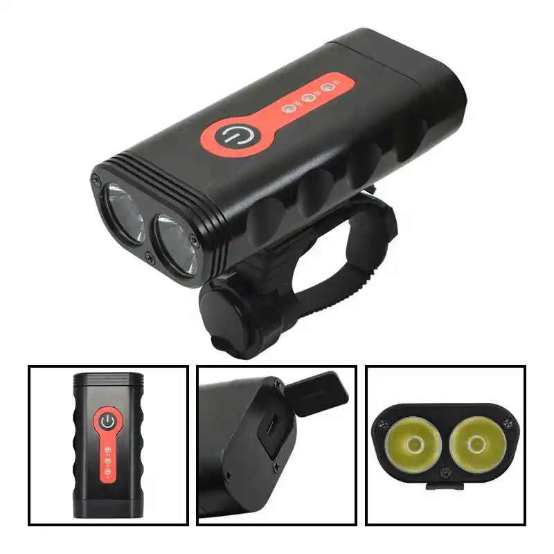 XML T6 LED Bicycle Light 1800LM USB Rechargeable Bike Front Lights Waterproof 5 Modes Cycling Road MTB Headlight Head Lamp | Спорт и