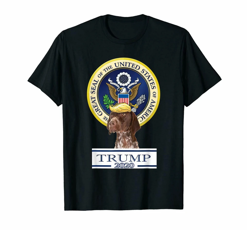 Черная футболка с надписью My german shirthair Pointer For Trump Мужская S-3Xl США 100% хлопок