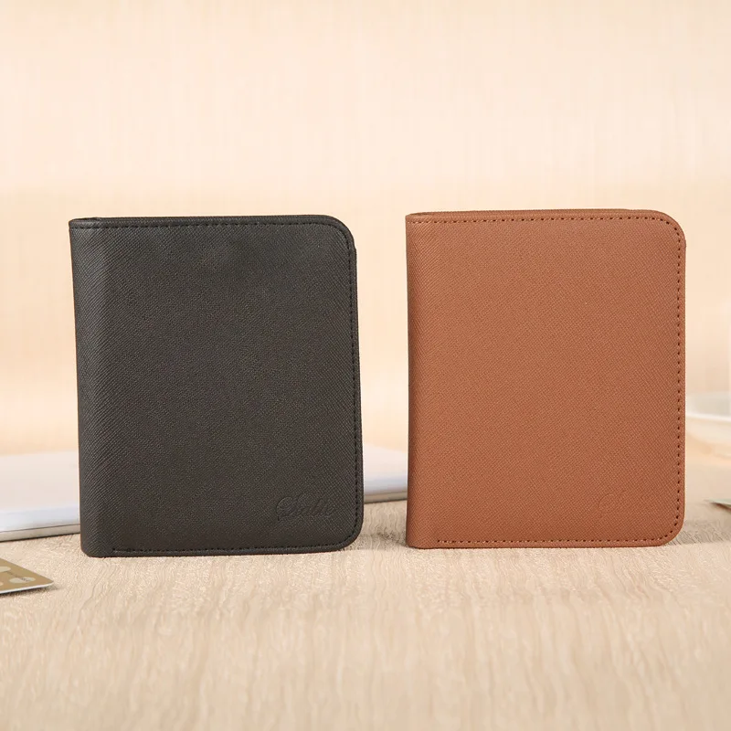 

Korean-style for Both Men And Women College Student Wallet Short Solid Color Printed Creative PU Leather Multifunctional Wallet