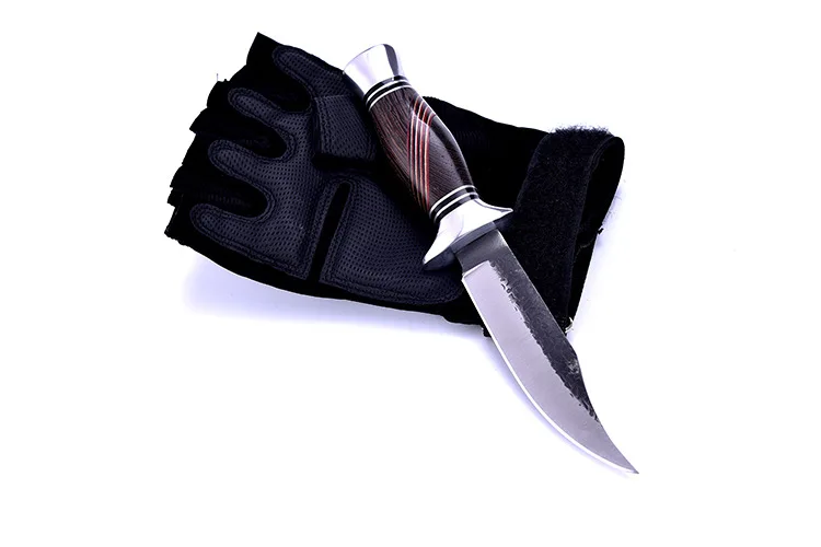 Swayboo 440C Steel Fixed Blade Knife Color Wooden Handle hunting Knife Outdoor Survival Knives With Nylon Knife Camping