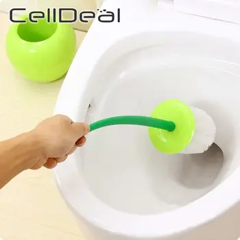 

Cherry Shape Toilet Brush Easy To Put Clean Base Cleaning Brush for Toilet WC Bathroom Convenient Handle Design Accessories Set