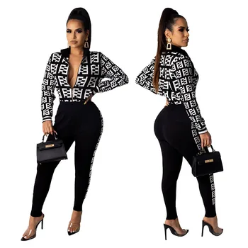 

Autumn Winter Women Two Piece Set Top and Pants Plus Size Tracksuit Sweatsuit Outfit Print Casual Active Outfits