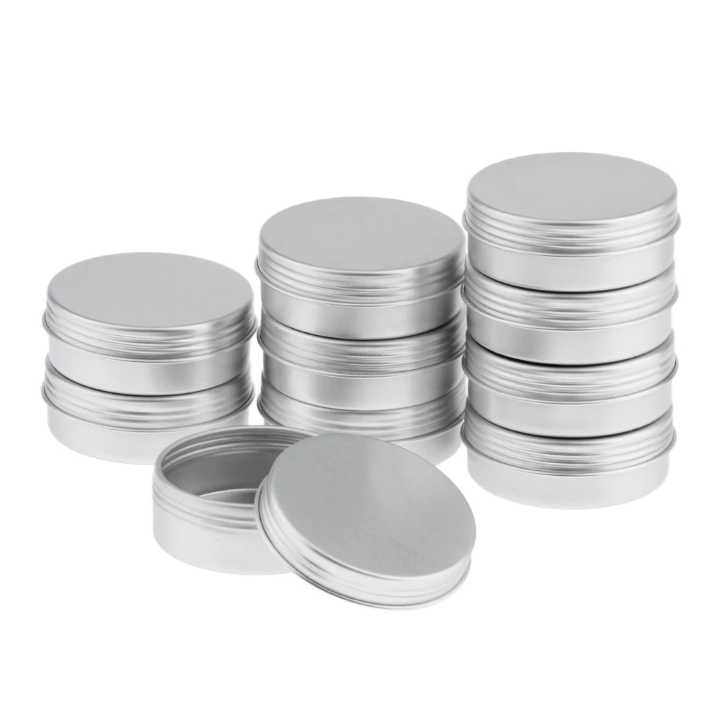 20x 15ml 25ml Round Aluminum Cans Screw Lid Empty Tin Jars Lip Balm Storage Containers Cosmetic Cream Jars Bottle