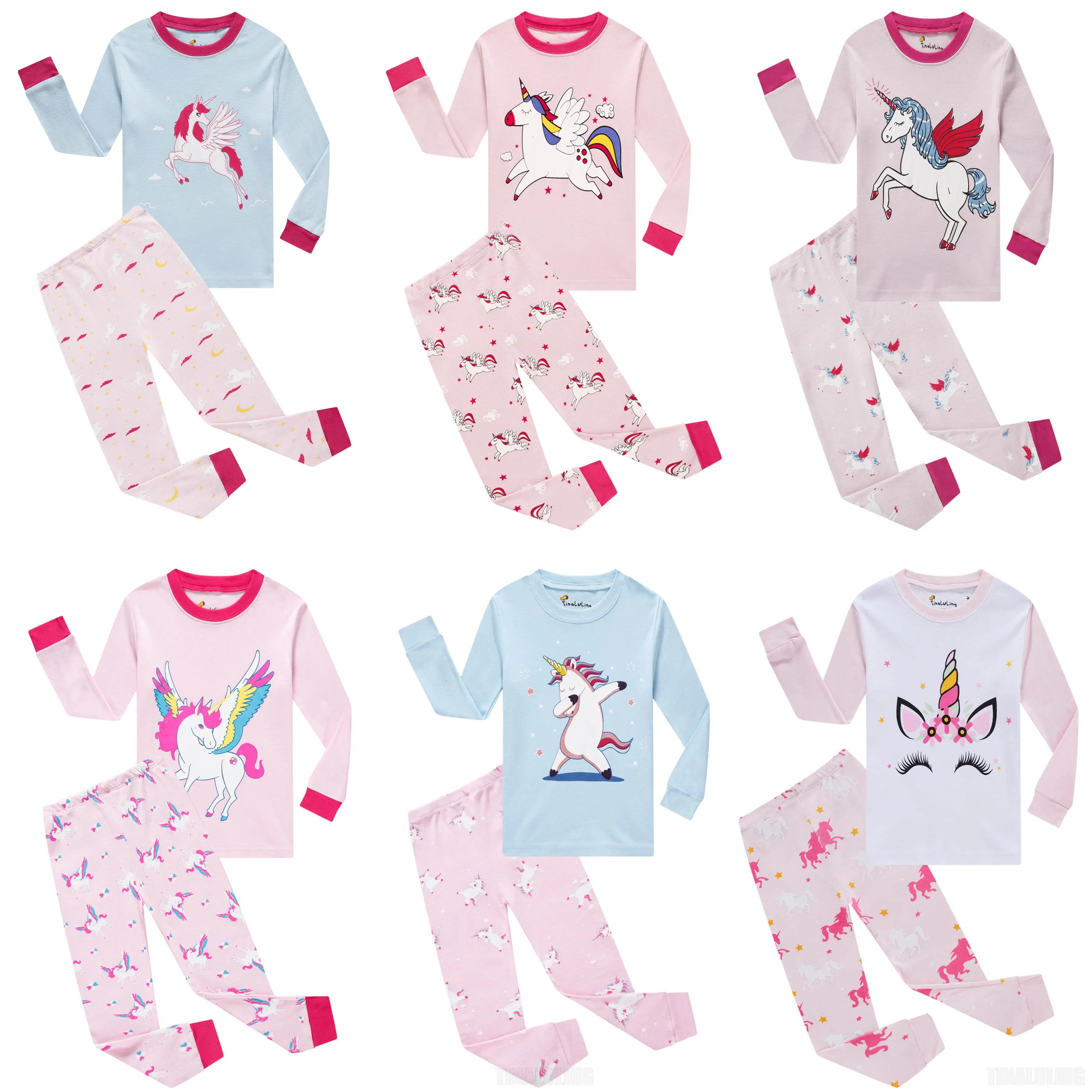 2021 Winter New Pajamas Baby Girl Cotton Pajama Sets Kid Autumn Full Sleeve Pyjama Children Kids Christmas Sleepwear Trousers