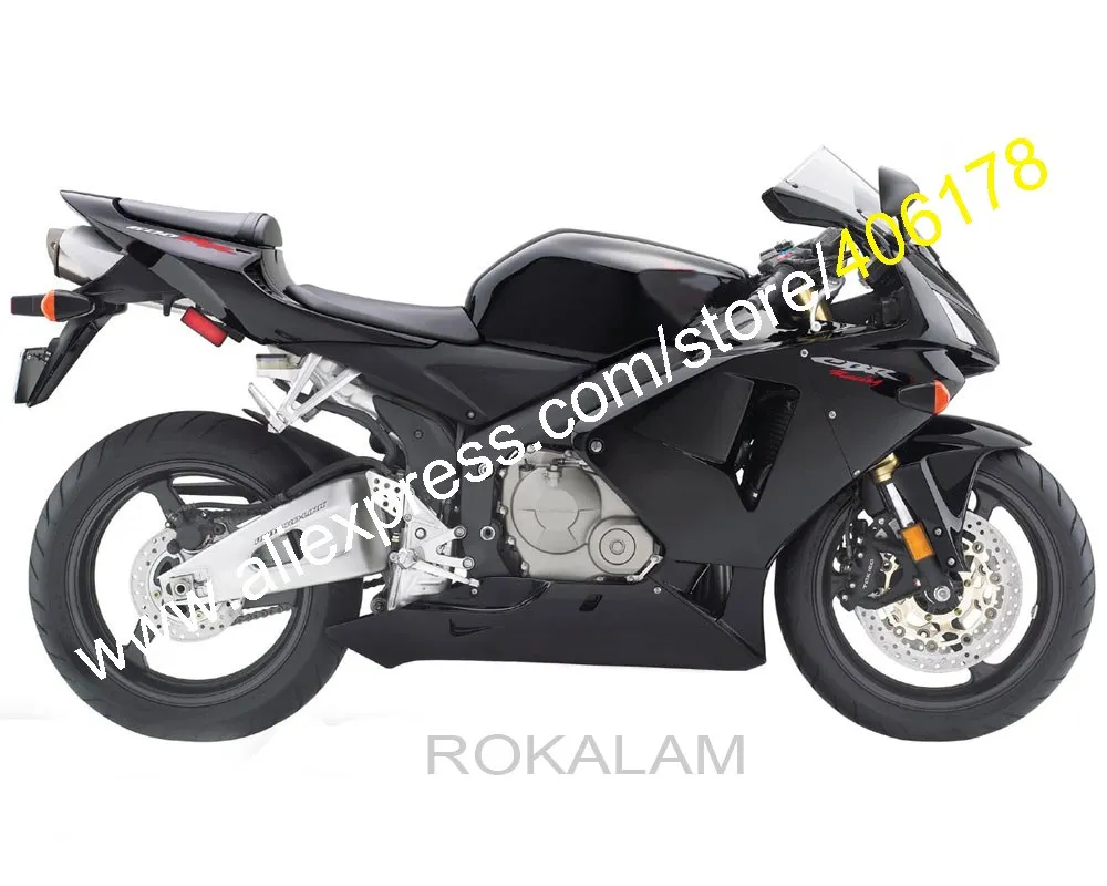 

For Honda F5 CBR600 RR 05 06 CBR600F5 CBR 600 600RR 2005 2006 CBR600RR Black New Body Fairing Kit (Injection Molding)