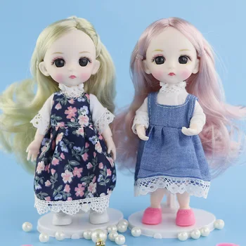 

Cute 16cm Martin Doll White Skin Bjd Baby Doll Toys for Children New Arrival 13 Joints Moveable Dress Up Girl Toys Gift