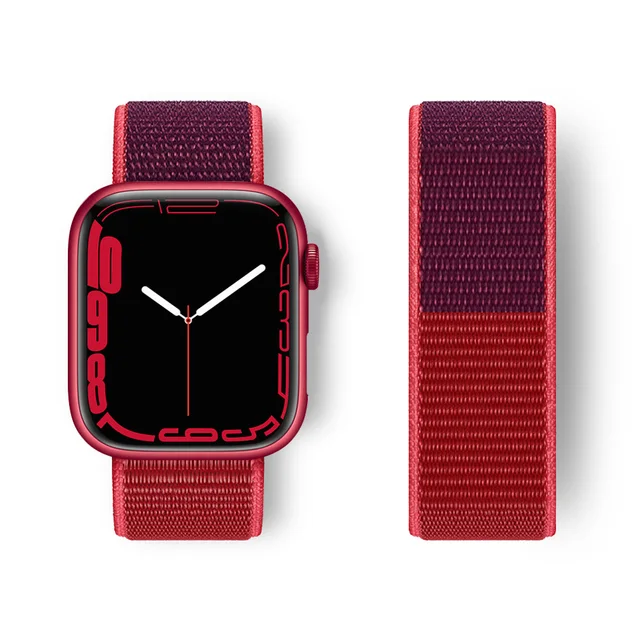 Nylon Strap for Apple Watch Band Series 765 45mm 41mm44mm 40mm  Smartwatch Watchband Belt Sport Bracelet on iWatch 4 3 42mm 38mm Red