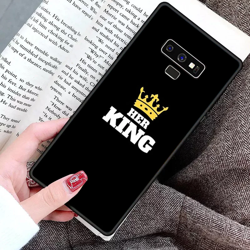 Роскошный бренд King queen мягкая пара задняя крышка чехол для телефона для samsung Galaxy S7 Edge S8 S9 S10 Plus Note 8 9 10 чехол