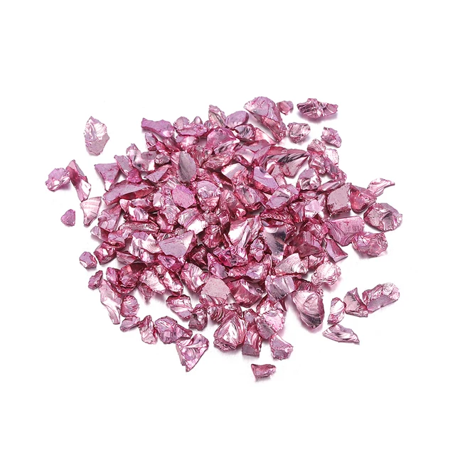 20/50g Glass Metal Crushed Stone Filler DIY Table Decoration Cake Fruit Coaster Filling Decorative Crystal For Epoxy Resin Mold Dark pink