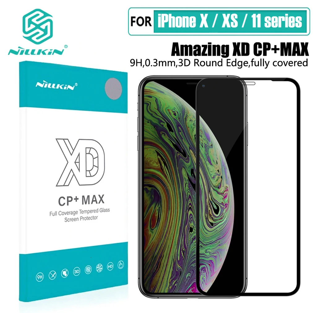 NILLKIN Антибликовая Защита экрана для iPhone 11 Pro Max H/H+ Pro/CP/XD/3D защитное закаленное стекло для iPhone X XR XS Max пленка - Цвет: XD CP GLASS