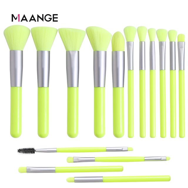 15pcs Neon Makeup Brushes Set Eye Shadow Powder Foundation Brush Makeup Best Blending Concealer Colourful Cosmetic Tools