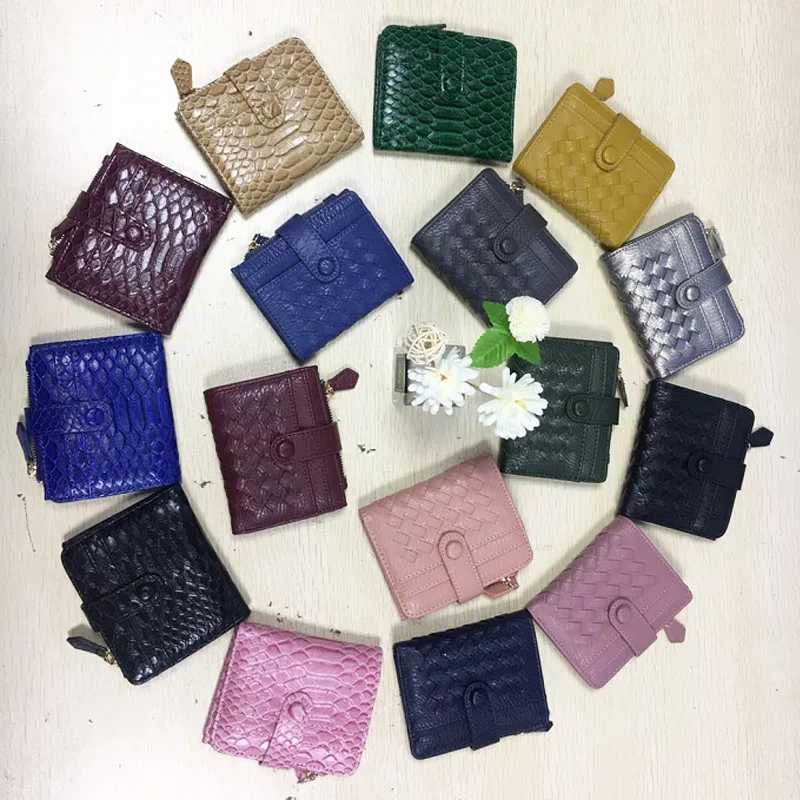 

Fashion New Arrival Leather Short Wallet Snake Pattern Wallet Ladies Coin Purse Bag Snake Card Wallet for Women