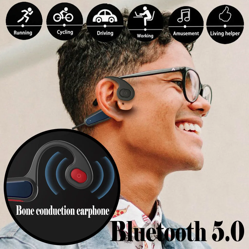 Беспроводная Bluetooth гарнитура с костной проводимостью Спортивная