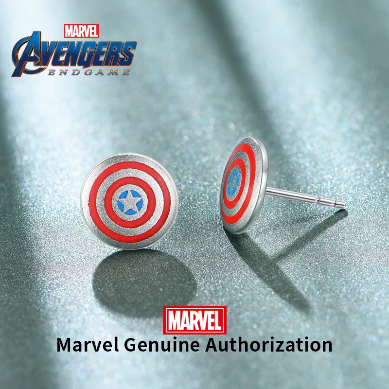 VANA Капитан Америка серьги гвоздики Marvel 925 стерлингового серебра серьги гвоздики