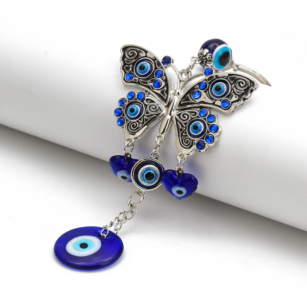 2021 New Butterfly Keychain Designer Creative Devil's Eye Motorcycle Car Key Key Ring Backpack Bag Ornaments Men Women Gifts